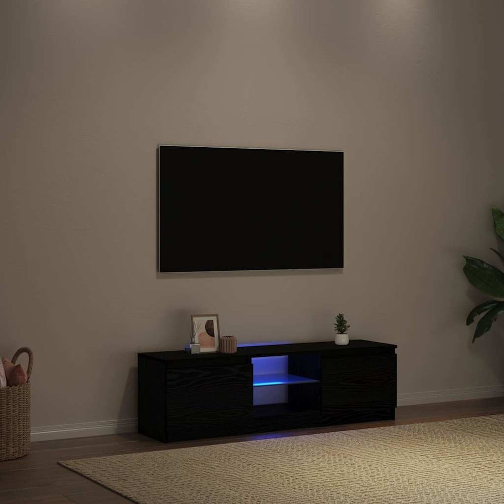 TV-bänk 120×30×36 cm / mediabänk med RGB LED-belysning och förvaring – Svart
