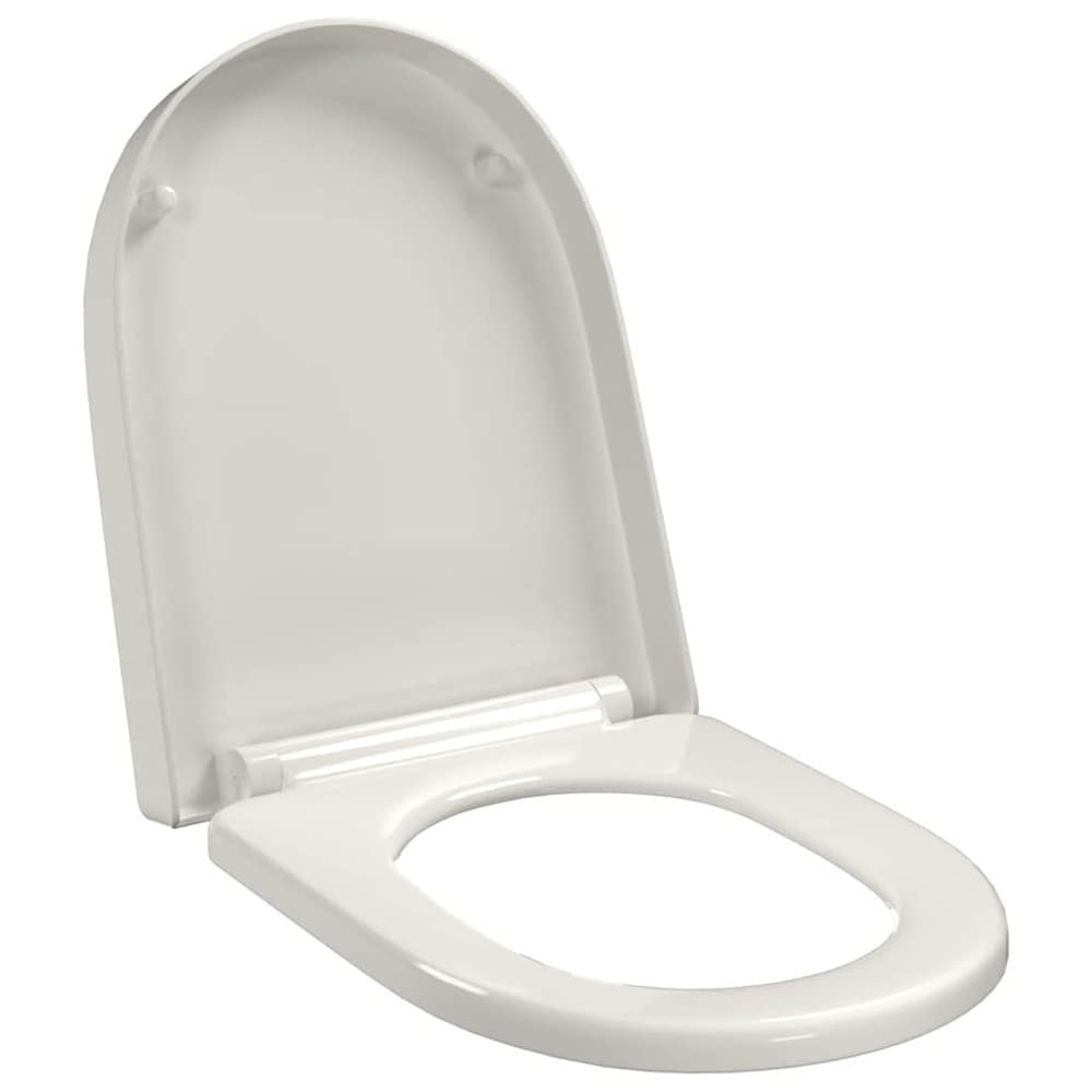 Toalettsits 46×36 cm / WC-sits med mjukstängning – Vit