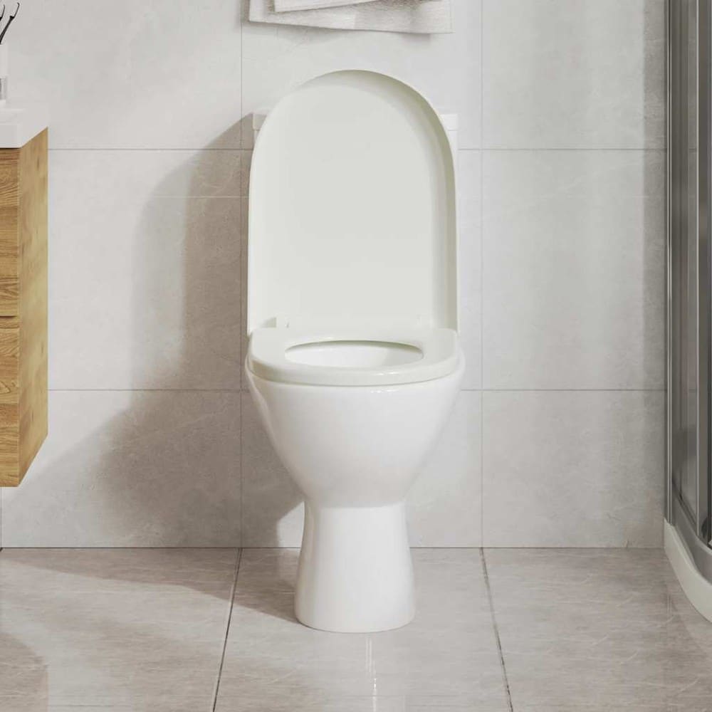 Toalettsits 46×36 cm / WC-sits med mjukstängning – Vit