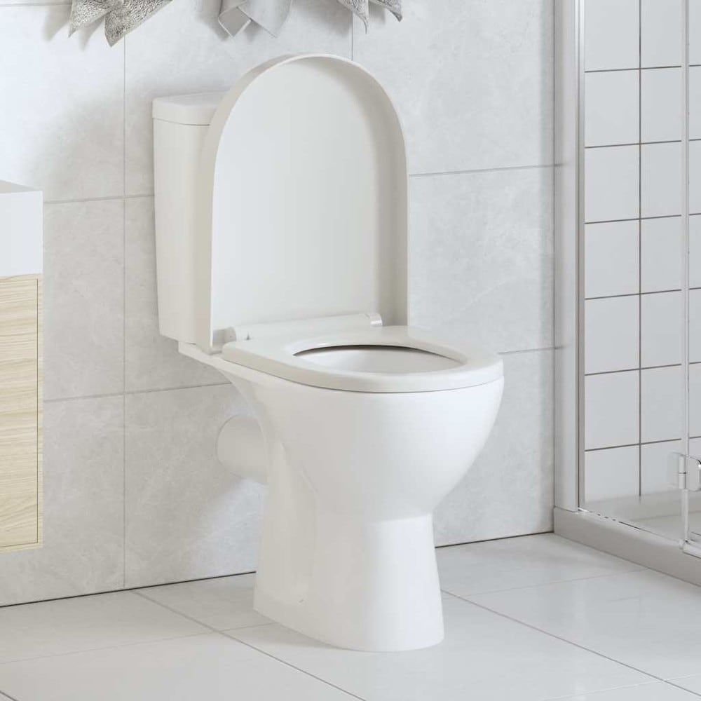 Toalettsits 46×36 cm / WC-sits med mjukstängning – Vit