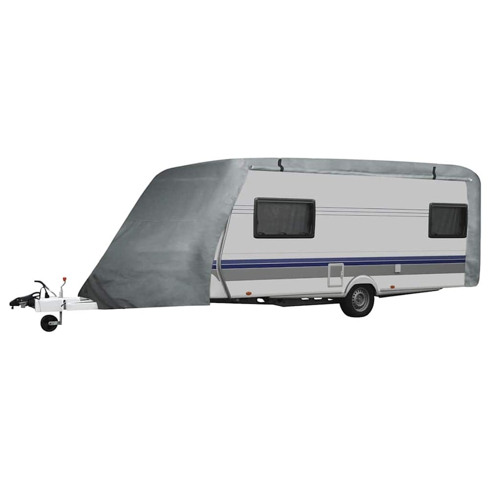 Husvagnsöverdrag M 610×230×220 cm / skyddsöverdrag för husvagn 5,18–6,09 m – Grå