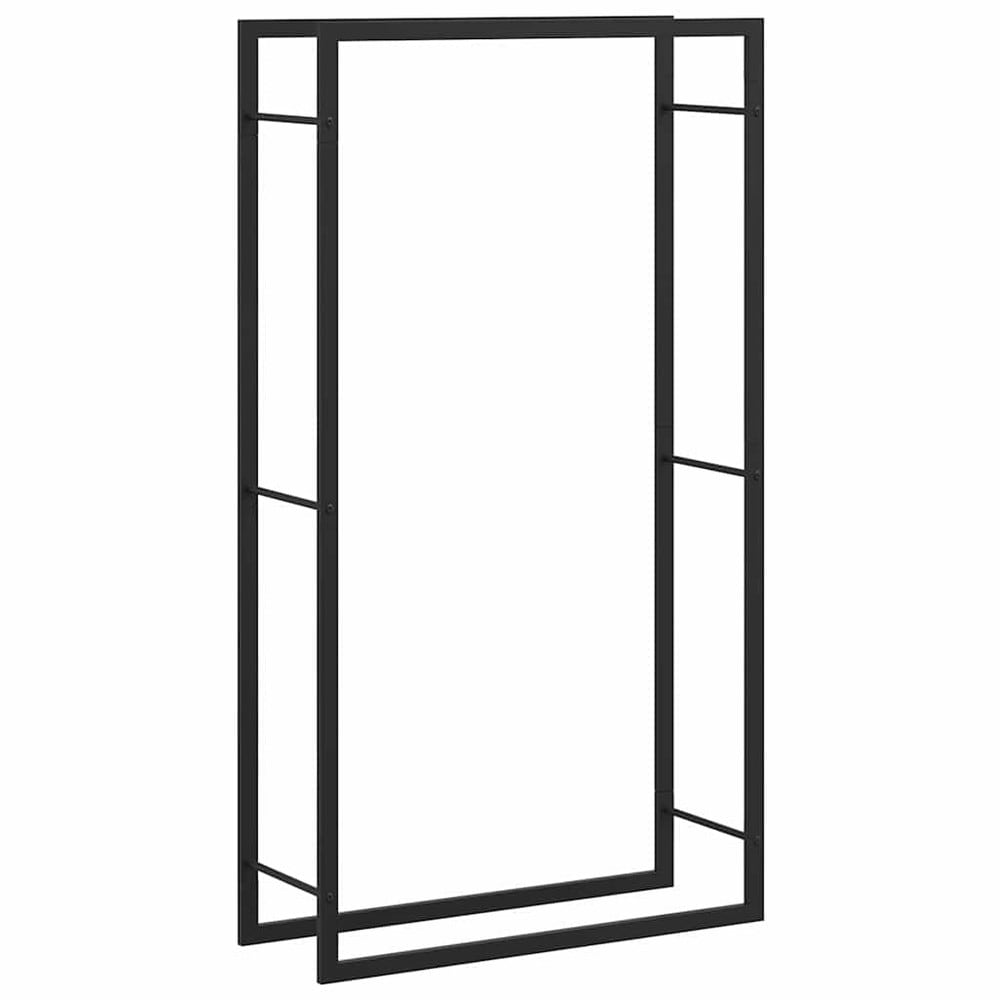 Vedställ 80×28×154 cm / vedförvaring / vedförvaring  i stål – Mattsvart