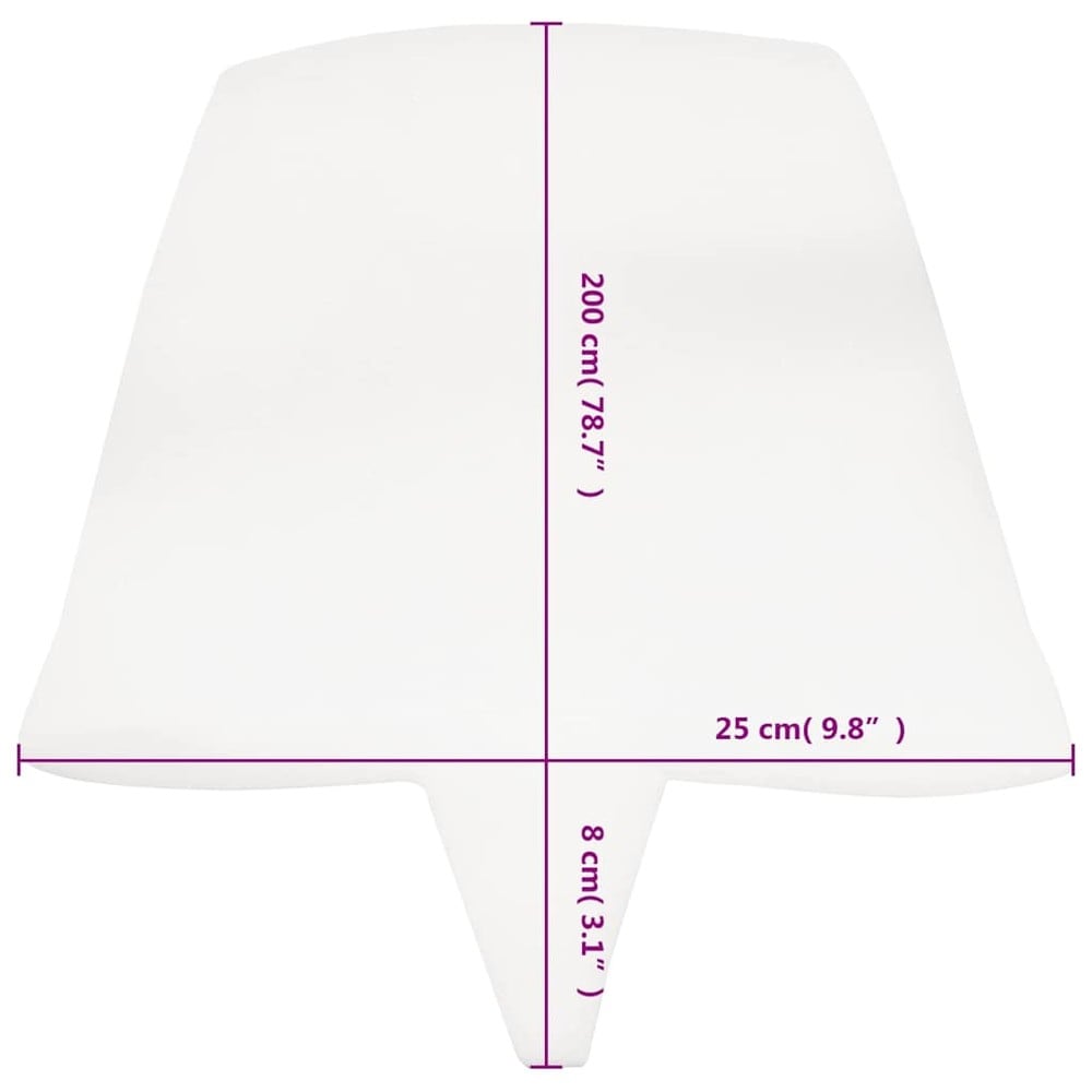 Madrasskil 25×200×8 cm / skarvkil för två madrasser / sängkil – Vit