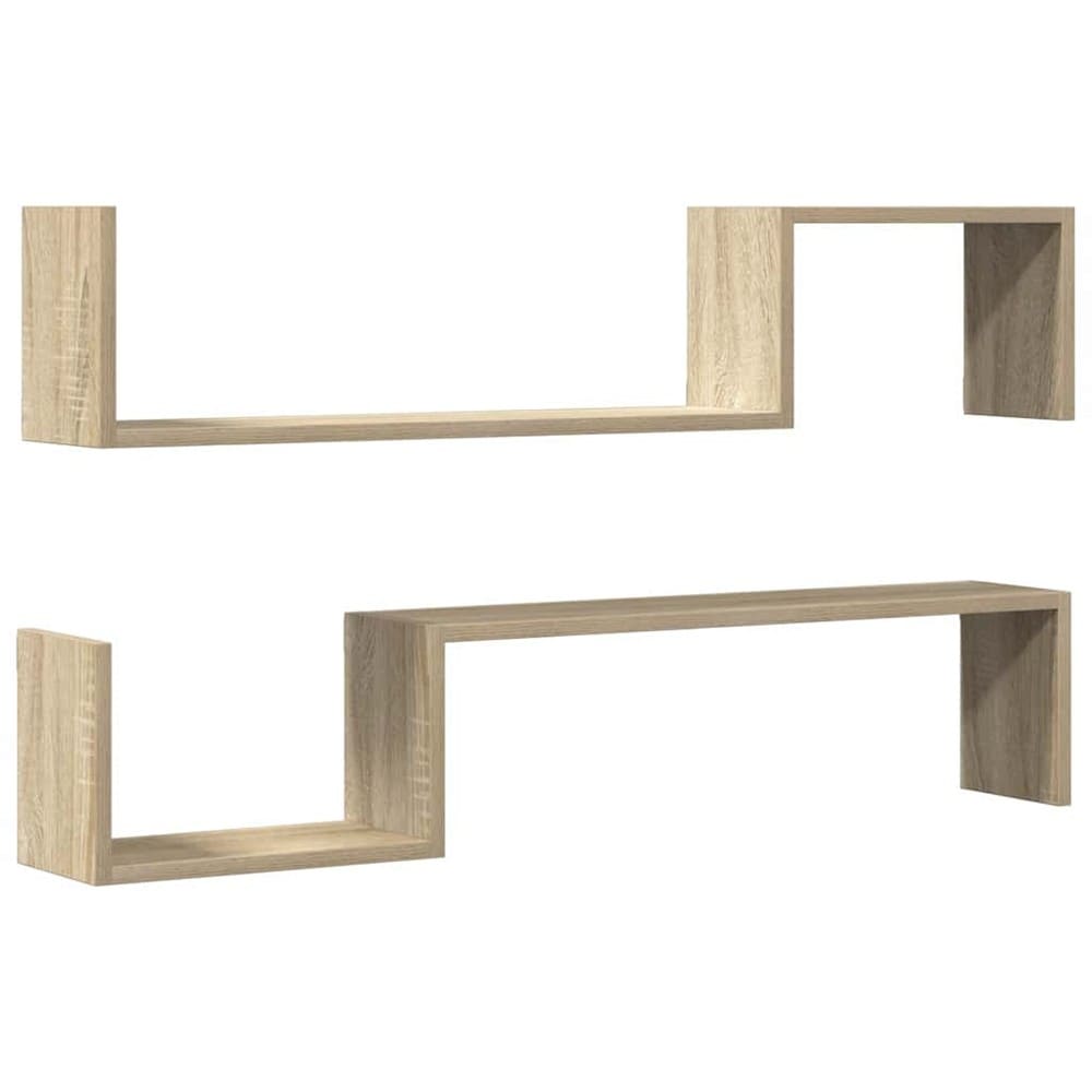 2 st vägghyllor 100×15×20 cm / svävande hyllor med dold montering – Ekstruktur