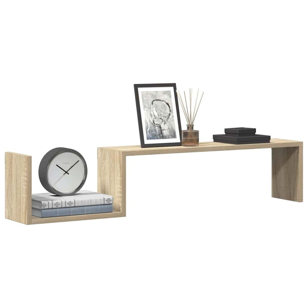 2 st vägghyllor 100×15×20 cm / svävande hyllor med dold montering – Ekstruktur