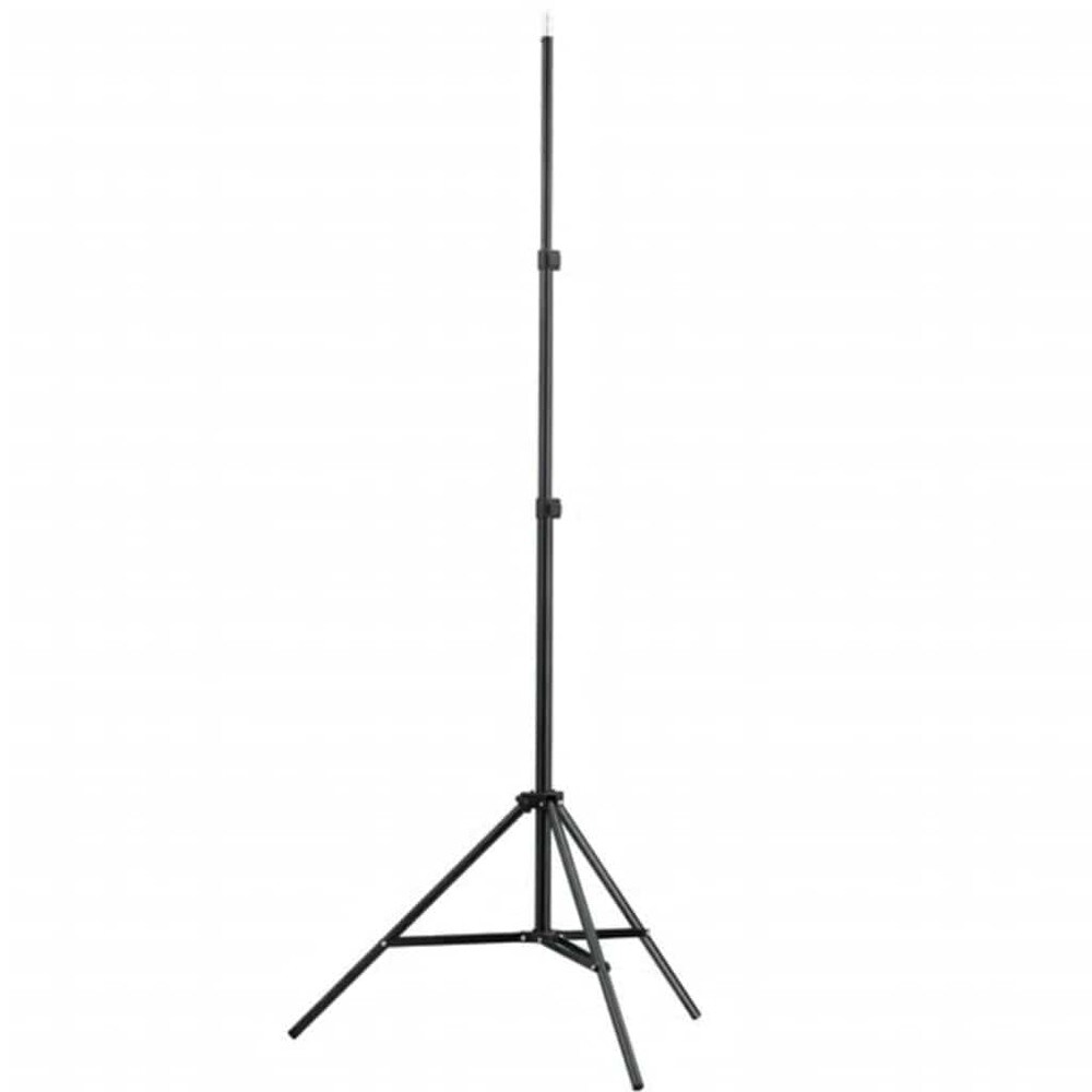 Ljusstativ 78–210 cm / justerbart stativ för belysning och kamera med 1/4″-gänga – Svart