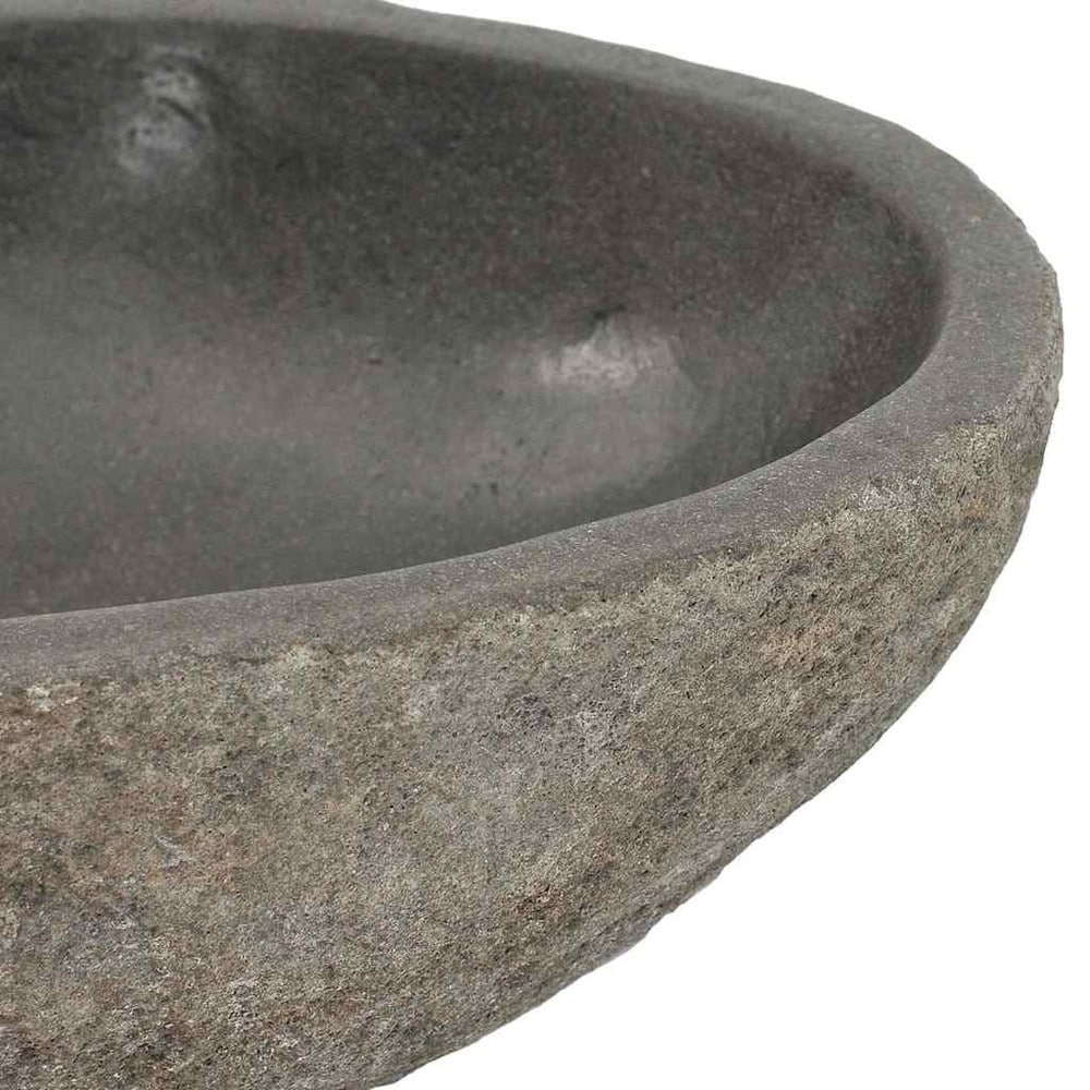 Handfat i flodsten 29–38×24–31×12 cm / ovalt tvättställ i natursten