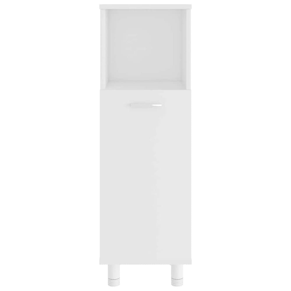 Badrumsskåp 30×30×95 cm / smalt golvskåp med 3 fack och dörr – Vit