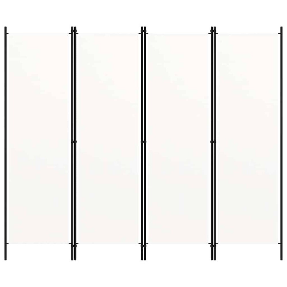 Rumsavdelare 4 paneler 200×180 cm / vikvägg / skärmvägg / insynsskydd – Vit