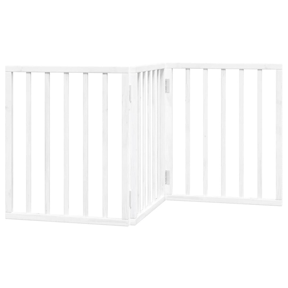 Koiraportti 150×60 cm / vapaasti seisova kokoontaitettava lemmikkiportti 3 paneelilla – Valkoinen