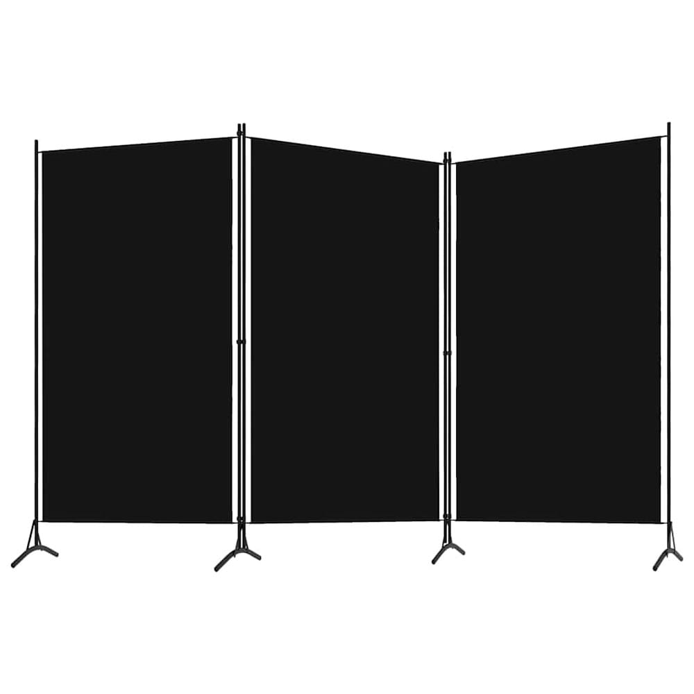Rumsavdelare 3 paneler 260×180 cm / vikvägg / skärmvägg / insynsskydd – Svart