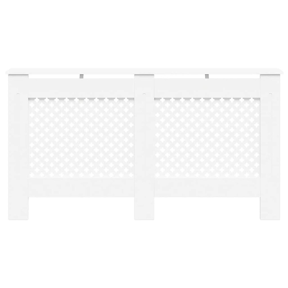 Elementskydd 152×19×81,5 cm / radiatorskydd med hylla och lamelldesign – Vit