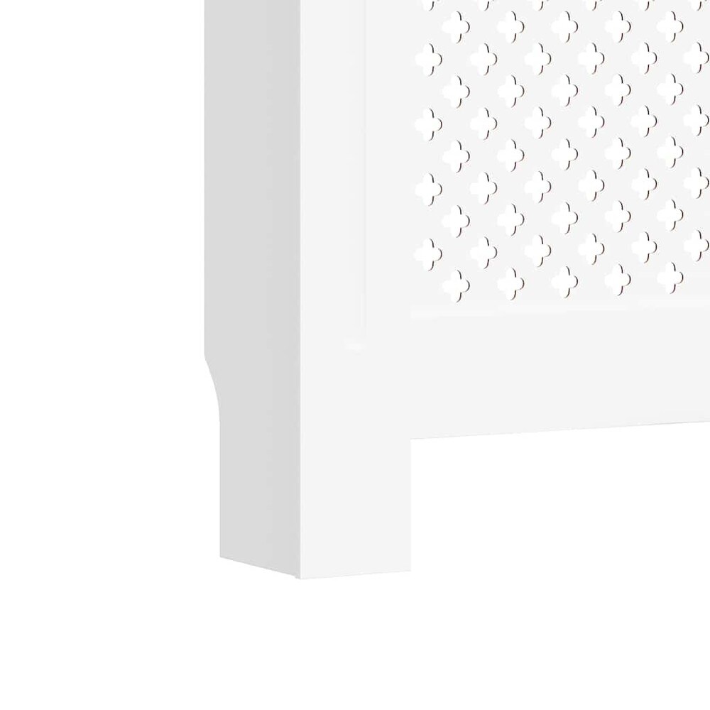 Elementskydd 152×19×81,5 cm / radiatorskydd med hylla och lamelldesign – Vit