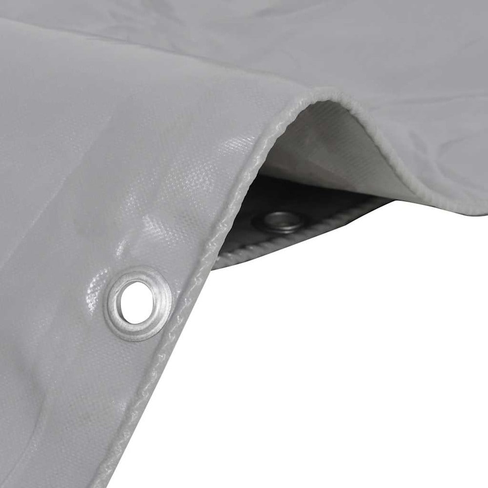 Presenning 3×6 m 650 g/m² / kraftig PVC-belagd täckpresenning med öljetter – Grå