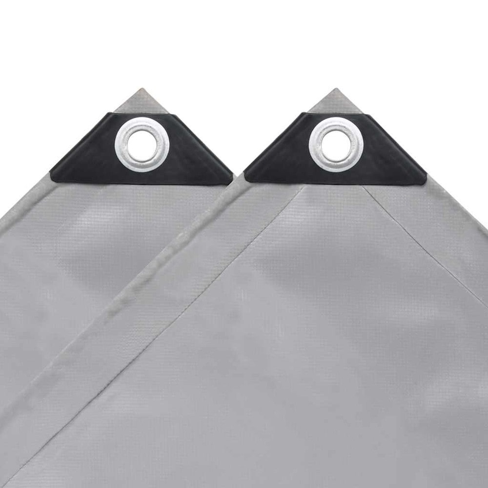 Presenning 3×6 m 650 g/m² / kraftig PVC-belagd täckpresenning med öljetter – Grå