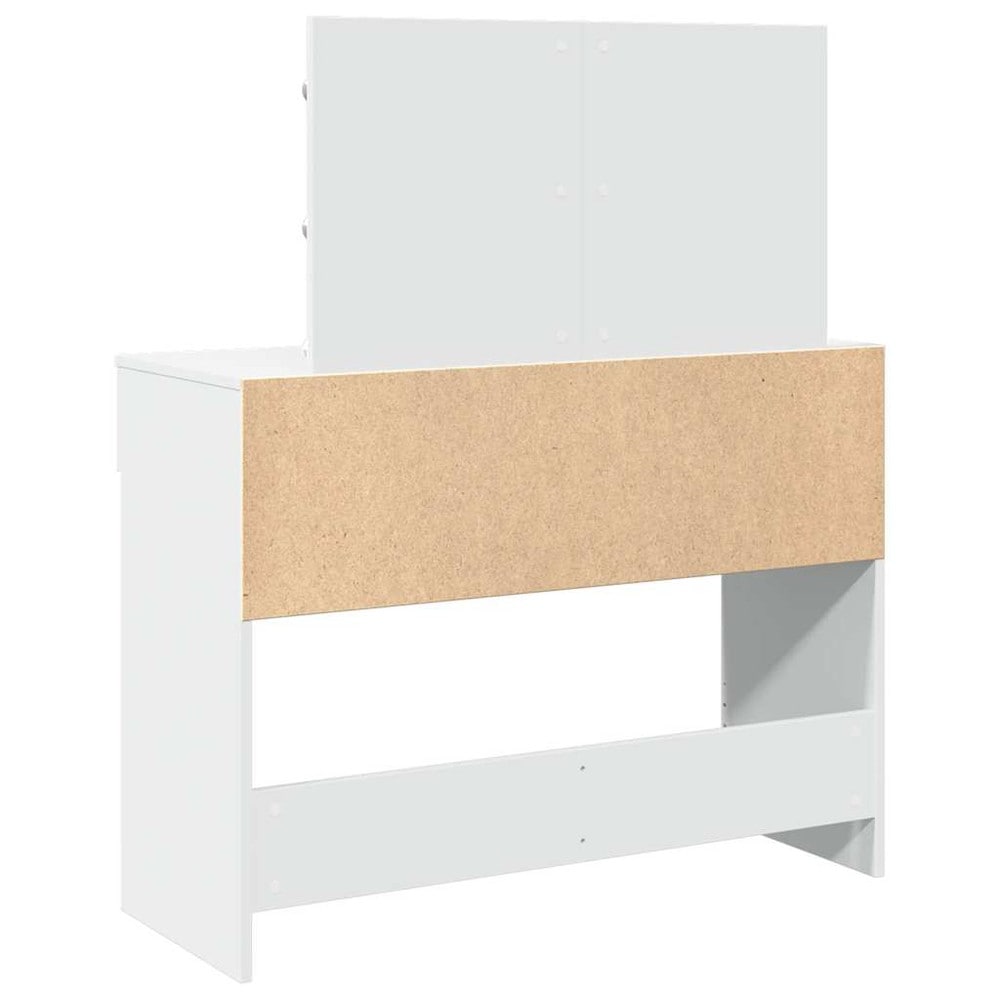 Sminkbord med LED-belysning och 2 lådor 100x40x120 cm - Vit / Toalettbord / Sminkstation