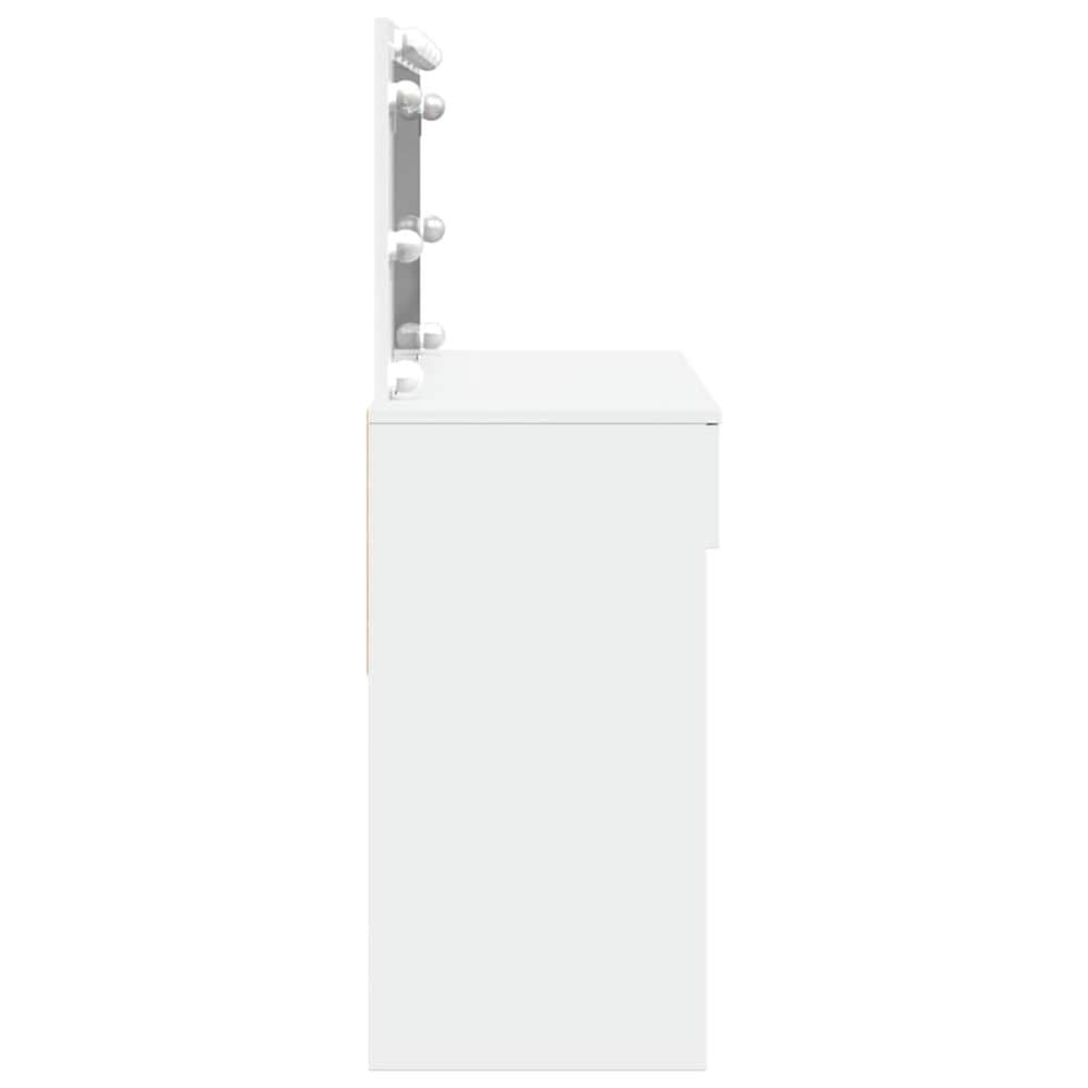 Sminkbord med LED-belysning och 2 lådor 100x40x120 cm - Vit / Toalettbord / Sminkstation