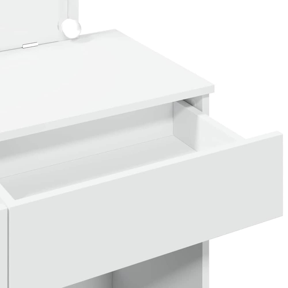 Sminkbord med LED-belysning och 2 lådor 100x40x120 cm - Vit / Toalettbord / Sminkstation