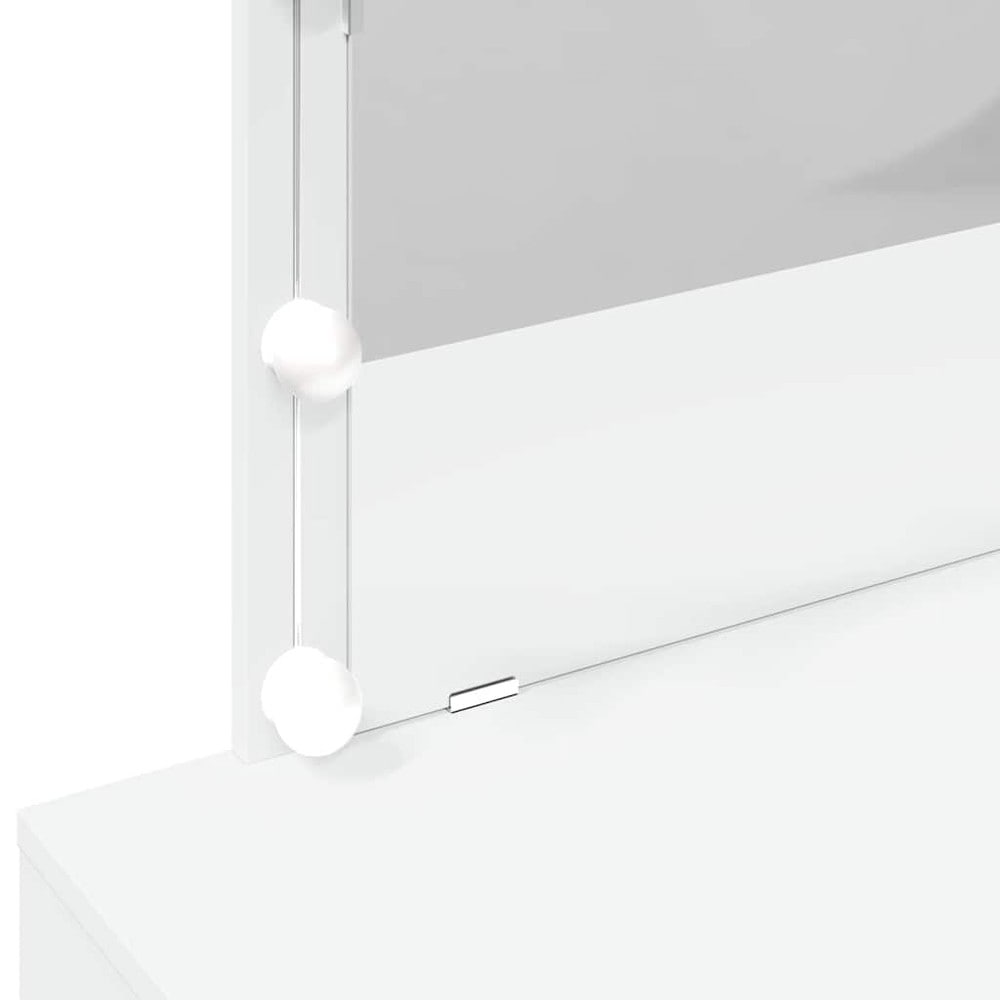 Sminkbord med LED-belysning och 2 lådor 100x40x120 cm - Vit / Toalettbord / Sminkstation