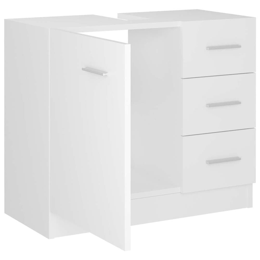 Tvättställsskåp 63x30x54 cm - Vit / Underskåp för handfat / Badrumskommod med lådor