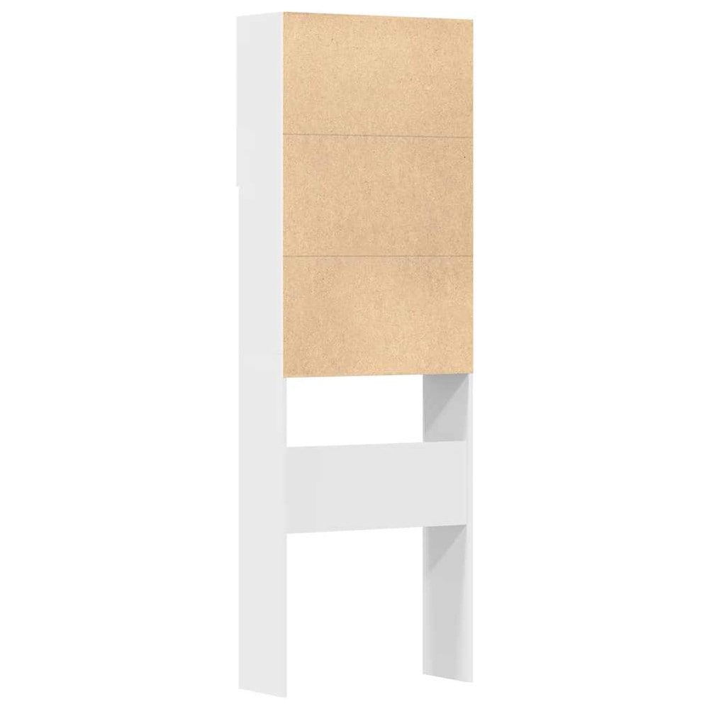 Högskåp för tvättmaskin 64×24×190 cm / tvättmaskinsskåp med dörrar och hyllfack – Vit