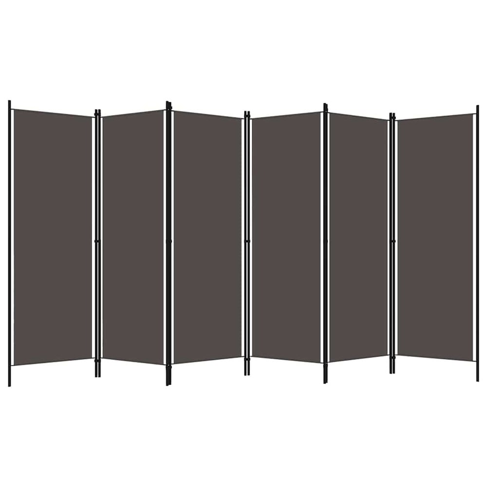 Rumsavdelare 6 paneler 300×180 cm / vikvägg / skärmvägg / insynsskydd – Antracit