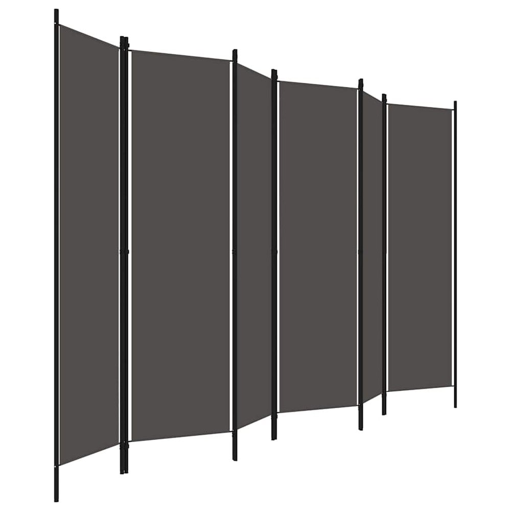 Rumsavdelare 6 paneler 300×180 cm / vikvägg / skärmvägg / insynsskydd – Antracit
