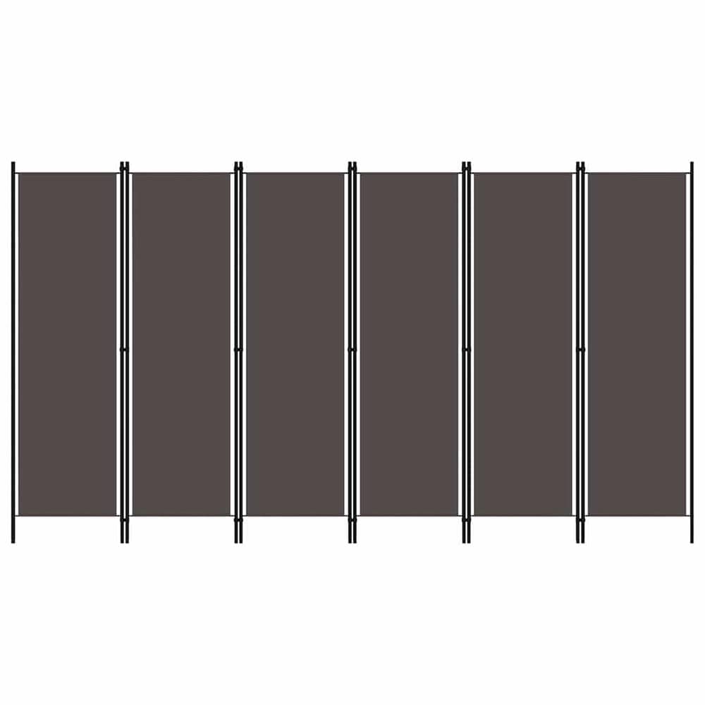 Rumsavdelare 6 paneler 300×180 cm / vikvägg / skärmvägg / insynsskydd – Antracit