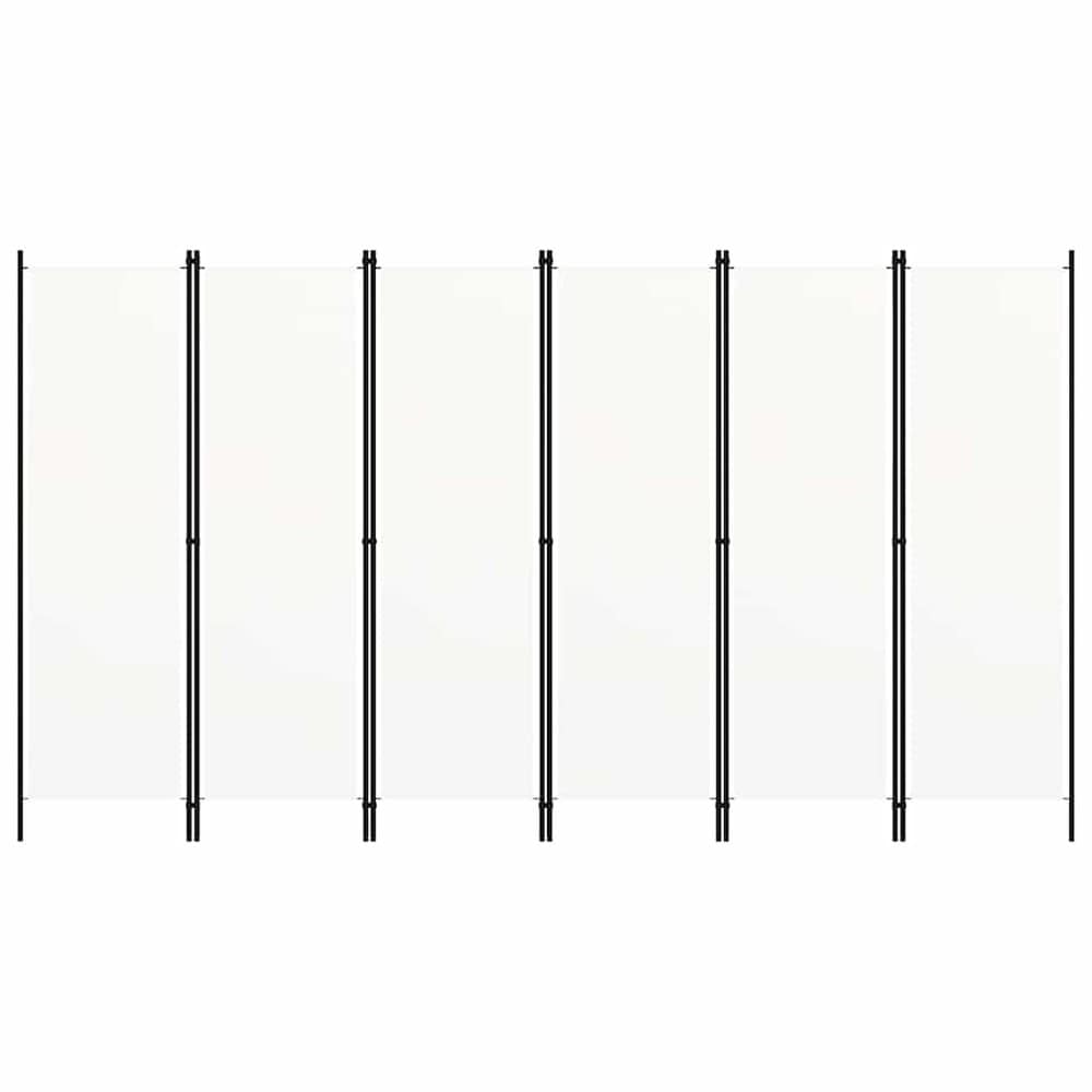 Rumsavdelare 6 paneler 300×180 cm / vikvägg / skärmvägg / insynsskydd – Vit