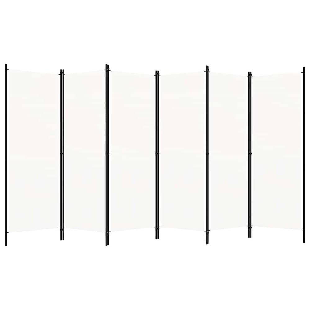 Rumsavdelare 6 paneler 300×180 cm / vikvägg / skärmvägg / insynsskydd – Vit