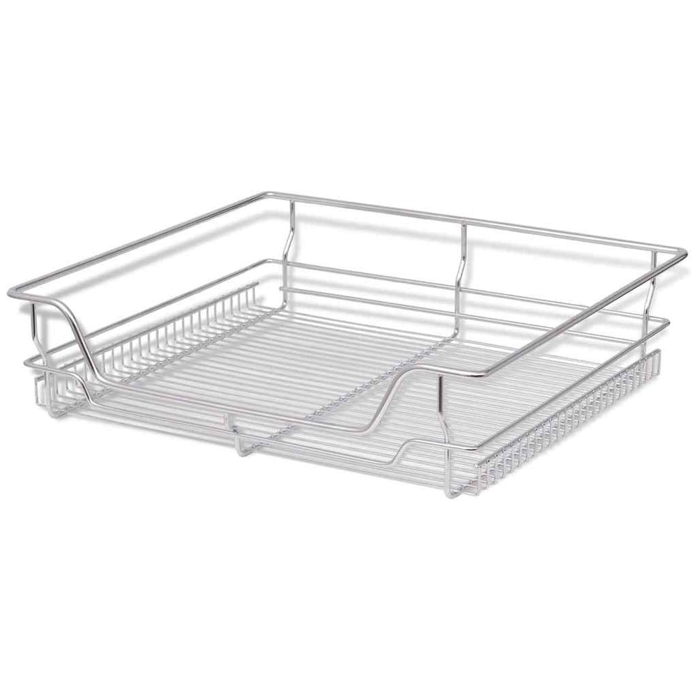 2 st Utdragbara trådkorgar för 60 cm skåp / skåpkorgar för köksskåp – Silver