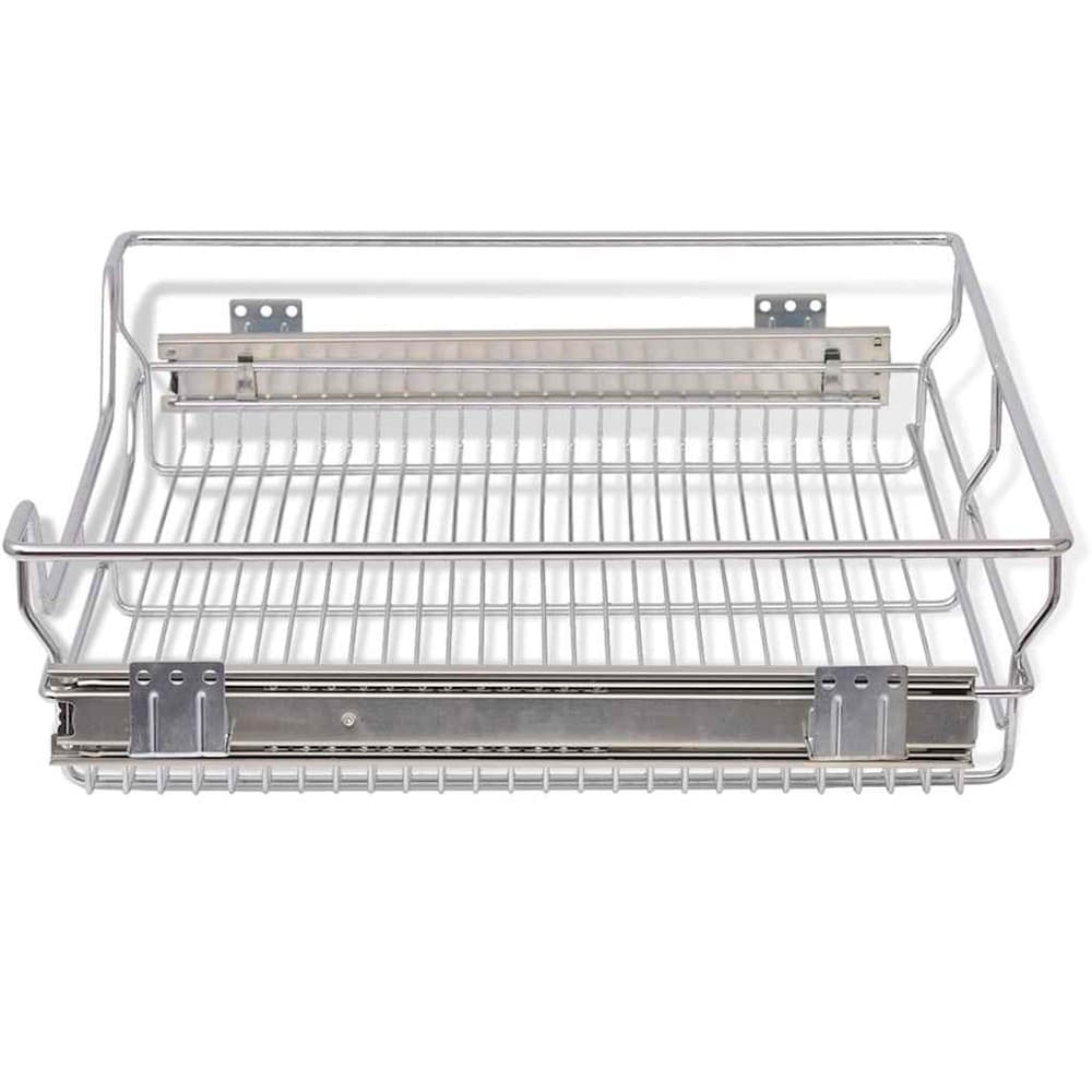 2 st Utdragbara trådkorgar för 60 cm skåp / skåpkorgar för köksskåp – Silver