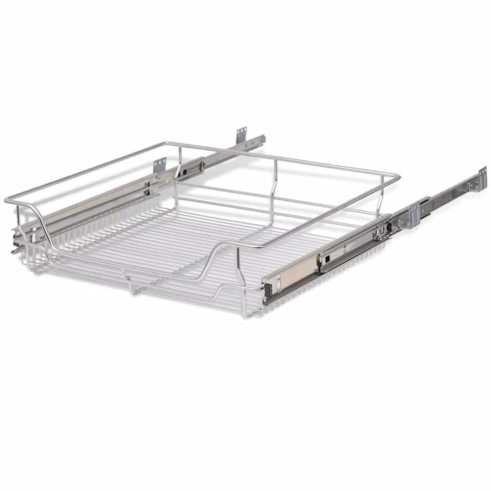 2 st Utdragbara trådkorgar för 60 cm skåp / skåpkorgar för köksskåp – Silver