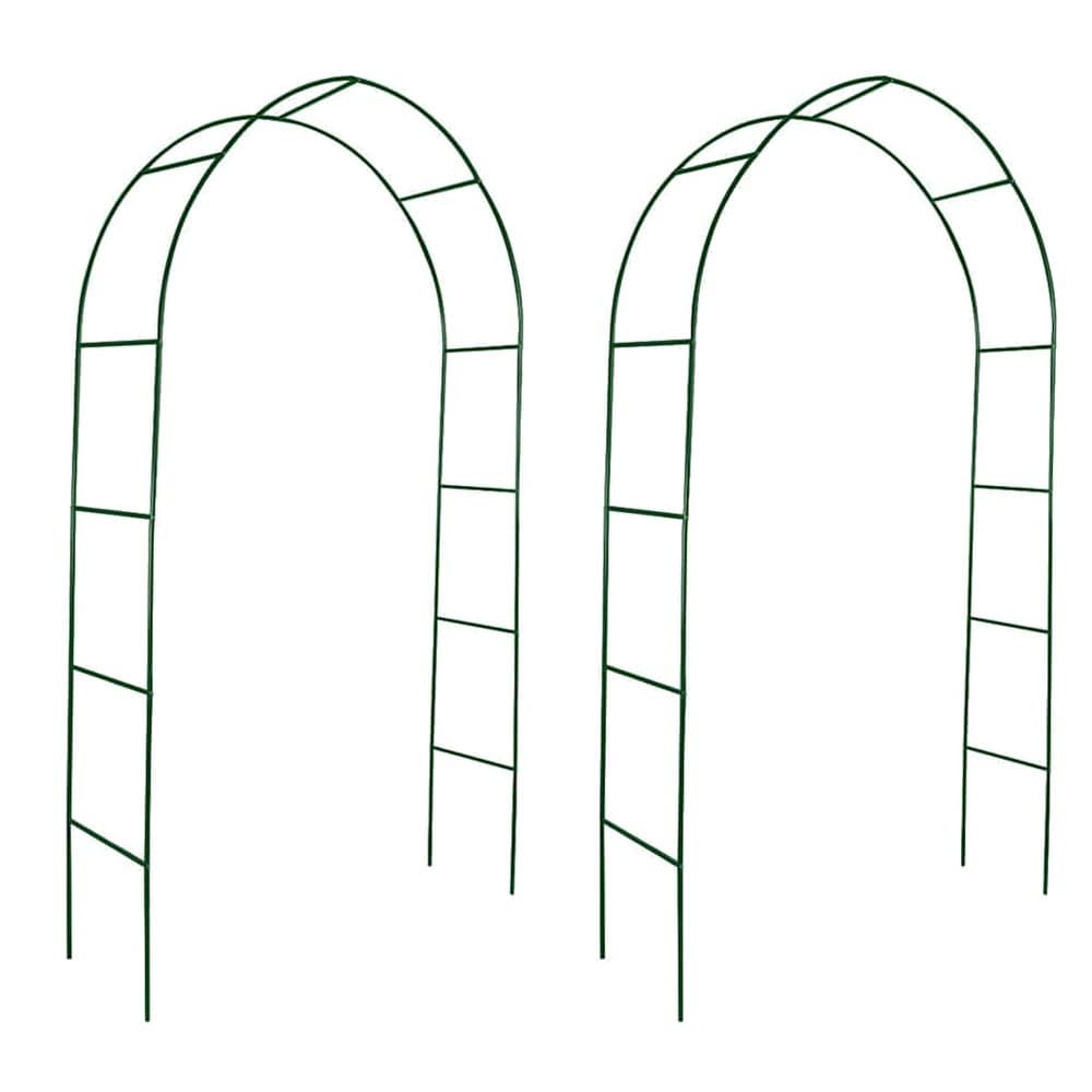2 st rosenbågar 140×39×240 cm / spaljébågar för rosor och klätterväxter – Grön