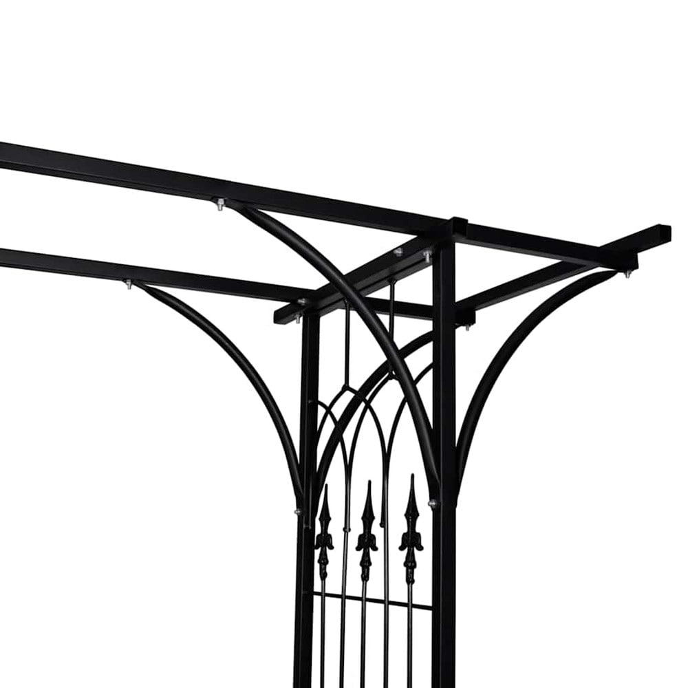Rosenbåge 200×52×204 cm / trädgårdsbåge / spaljébåge för rosor och klätterväxter – Svart