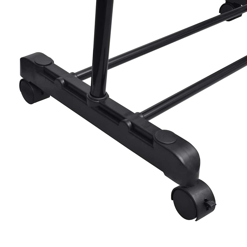Justerbar klädställning 84–150×42×108–170 cm / klädstång på hjul – Svart/silver