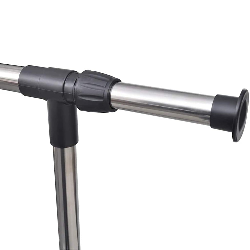 Justerbar klädställning 84–150×42×108–170 cm / klädstång på hjul – Svart/silver