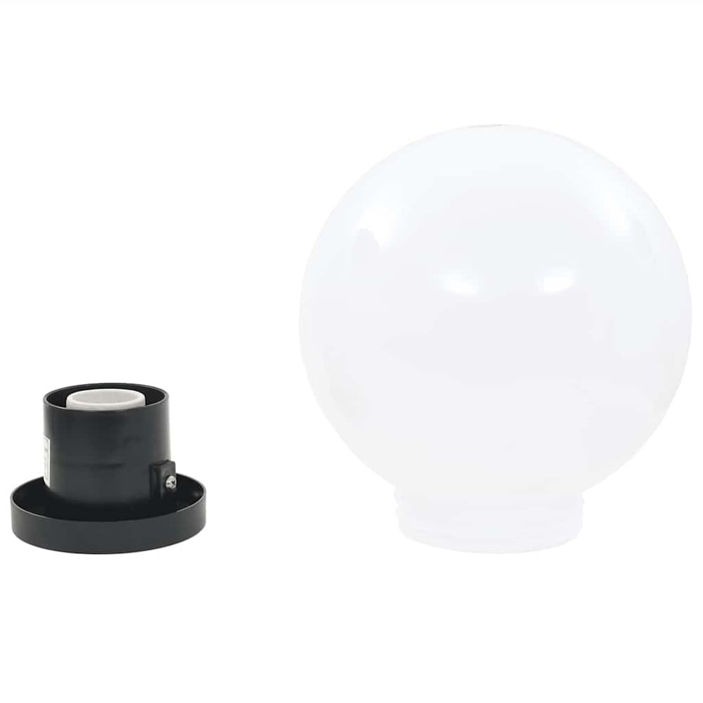 2 st klotlampor Ø20 cm / ljusklot för trädgård / trädgårdslampa med E27-sockel – Vit