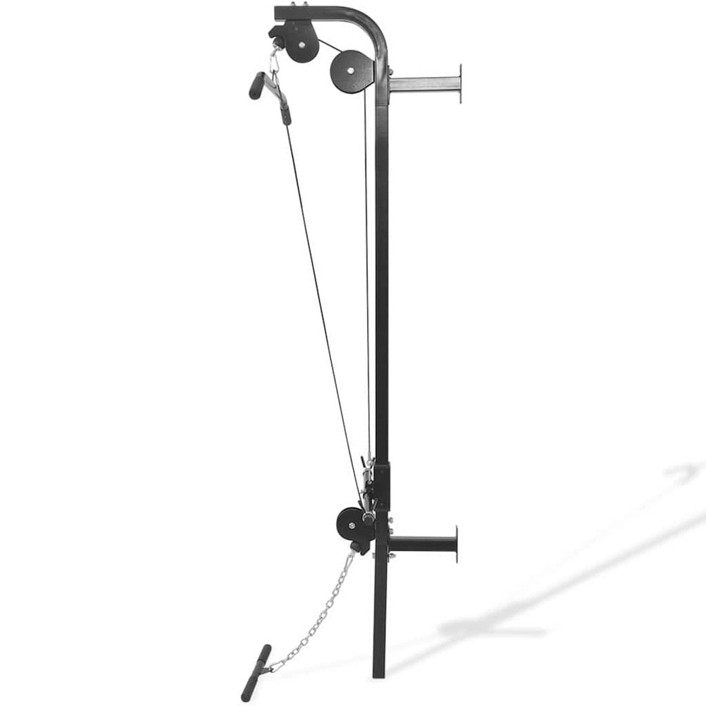 Väggmonterat hemmagym 99×53×194 cm / kabelstation med övre och nedre talja – Svart