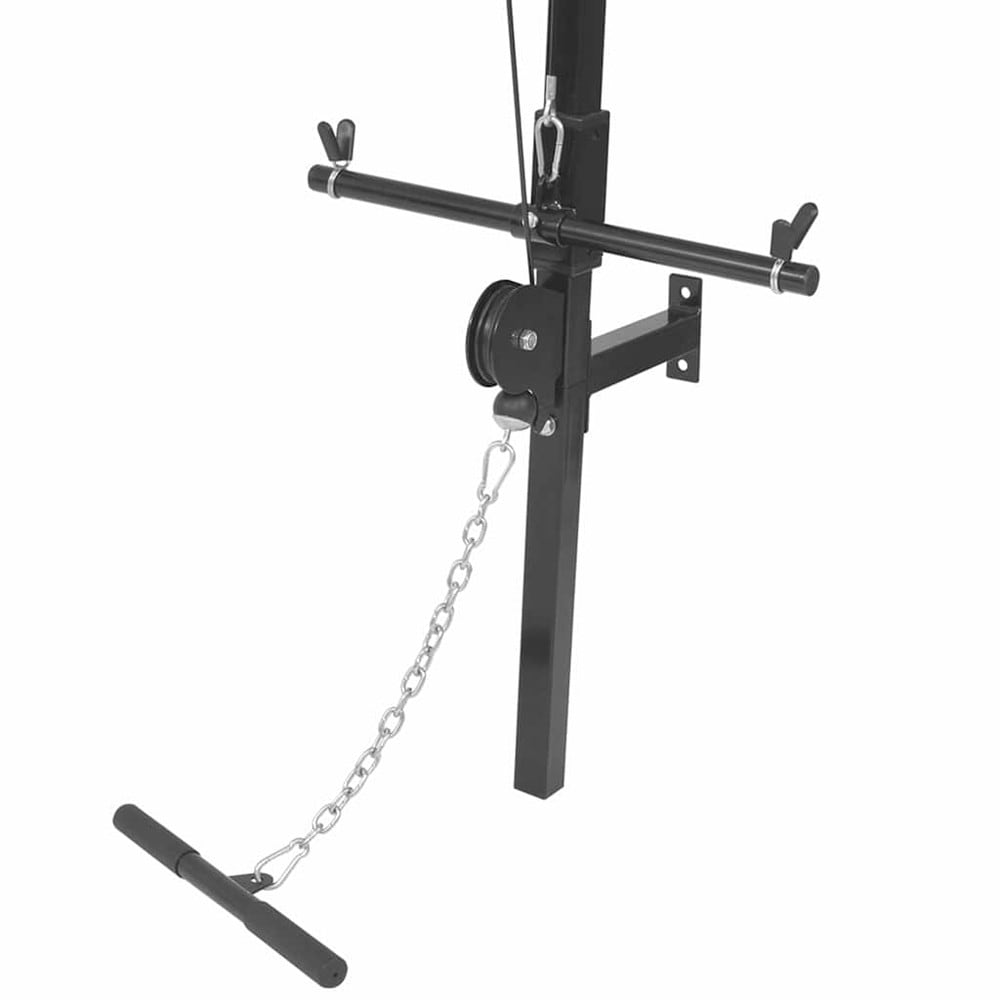 Väggmonterat hemmagym 99×53×194 cm / kabelstation med övre och nedre talja – Svart