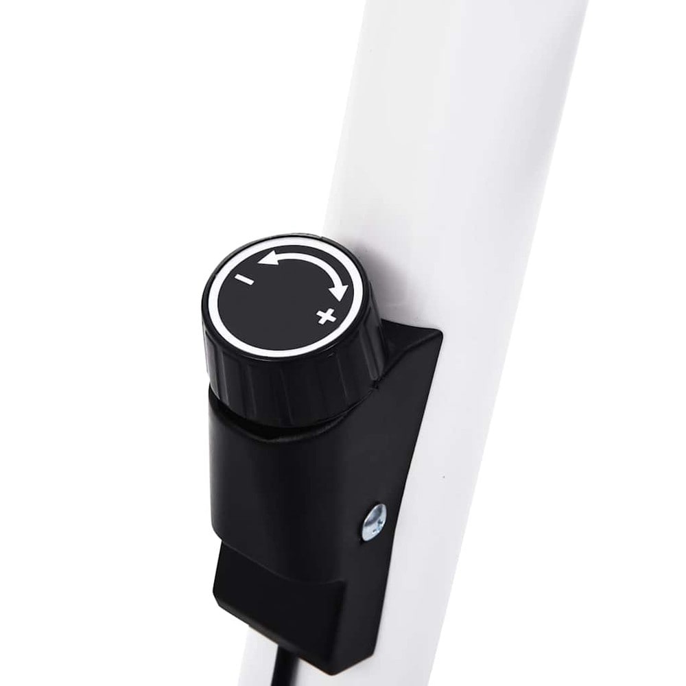 Träningscykel med remdrift / motionscykel med LCD-display och justerbart motstånd – Vit/svart