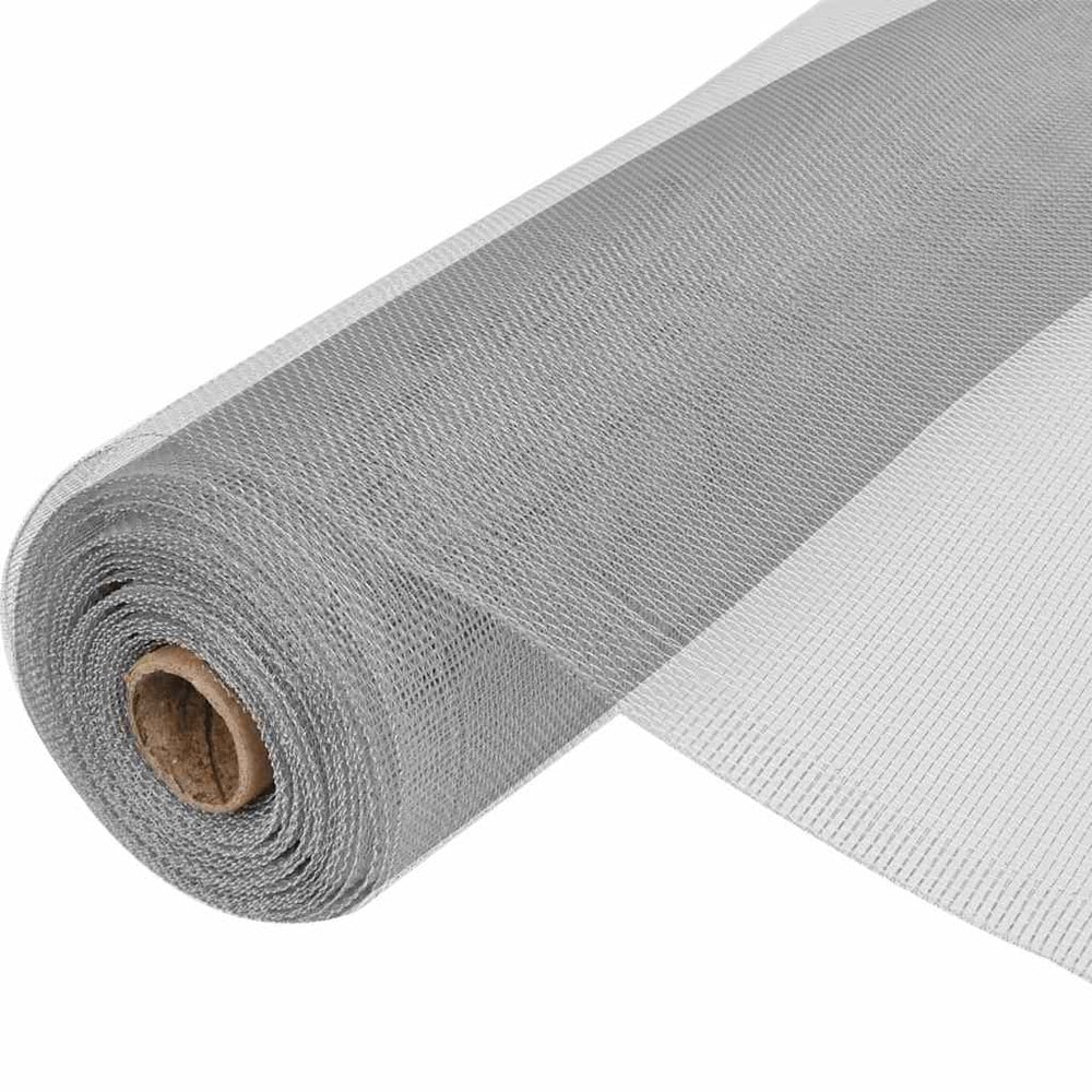 Insektsnät i aluminium 100×500 cm / myggnät för dörrar, fönster och burar – Silver