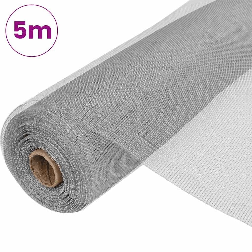 Insektsnät i aluminium 100×500 cm / myggnät för dörrar, fönster och burar – Silver