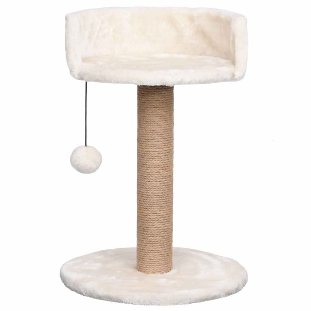 Klösträd för katt 49 cm / klöspelare i sjögräs med viloplats och leksak – Beige