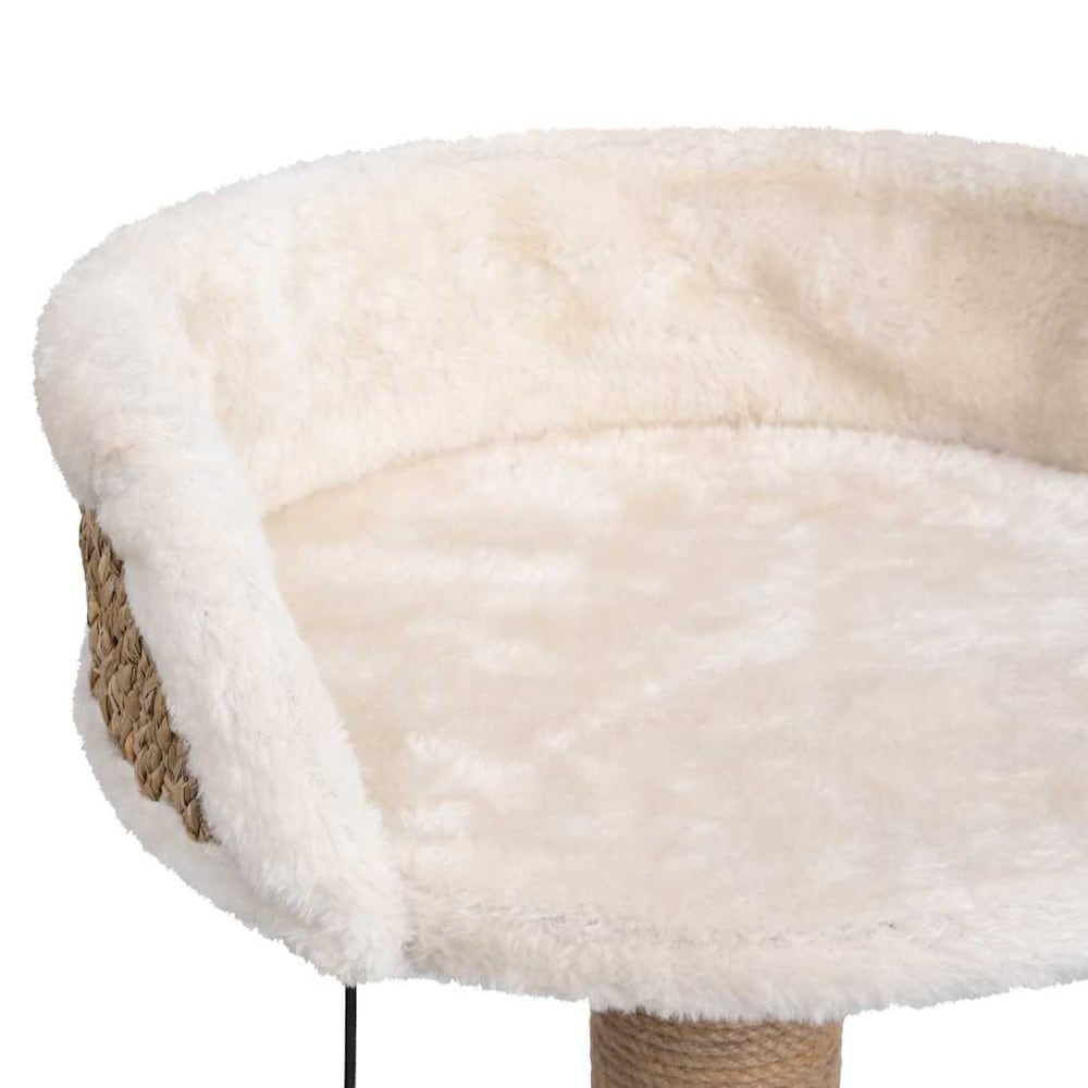 Klösträd för katt 49 cm / klöspelare i sjögräs med viloplats och leksak – Beige