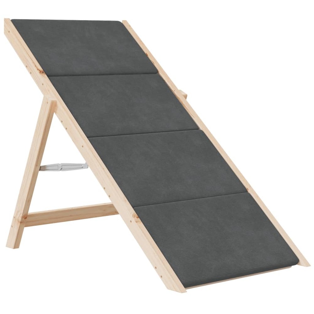 Hundtrappa 105×47×64 cm / hopfällbar husdjurstrappa med halkfri yta – Grå/natur