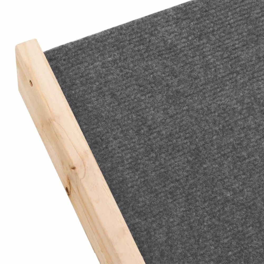 Hundtrappa 105×47×64 cm / hopfällbar husdjurstrappa med halkfri yta – Grå/natur