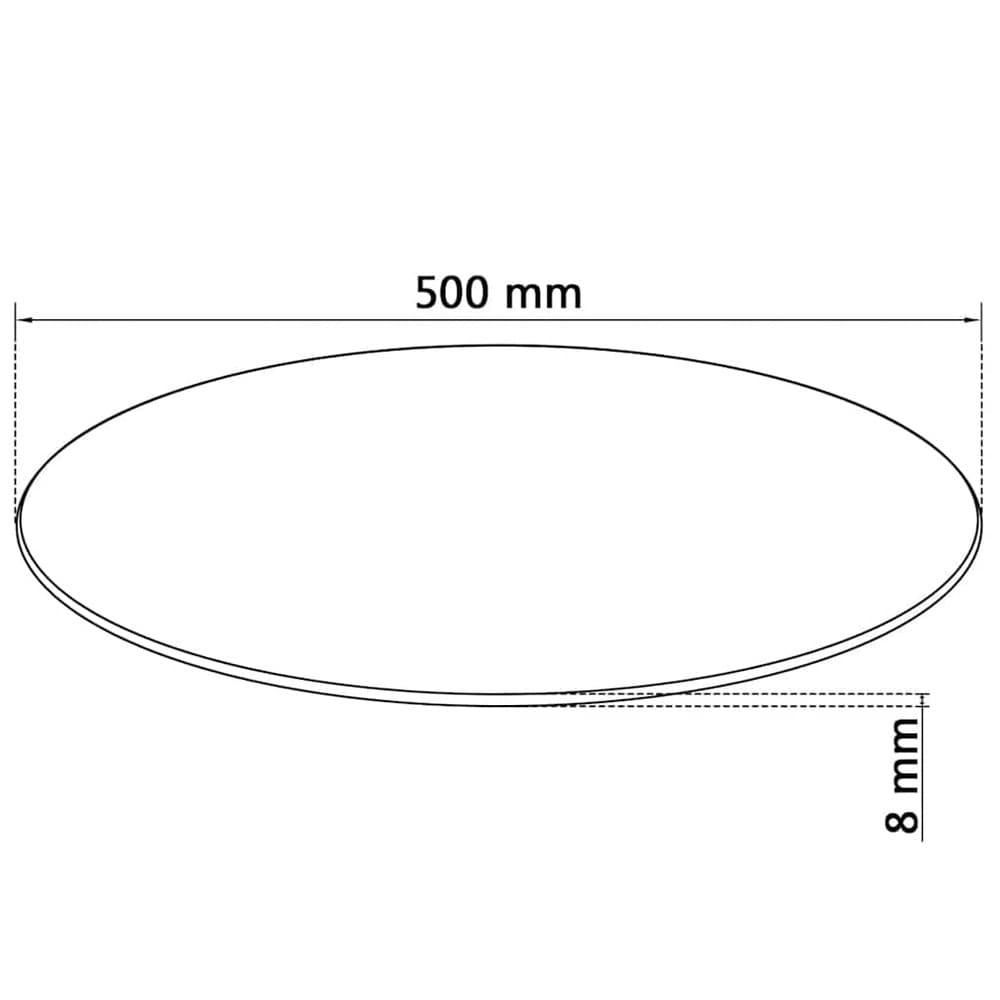 Rund bordsskiva i härdat glas Ø50 cm / glasskiva för bord – Transparent