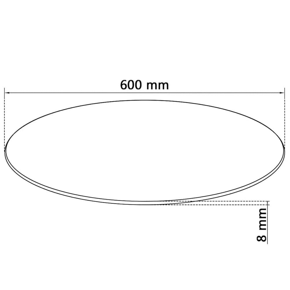 Rund bordsskiva i härdat glas Ø60 cm / glasskiva för bord – Transparent