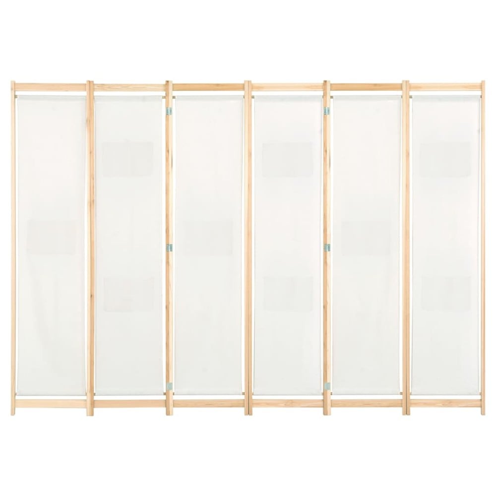 Rumsavdelare 6 paneler 240×170 cm / vikvägg / skärmvägg med 9 förvaringsfickor – Beige